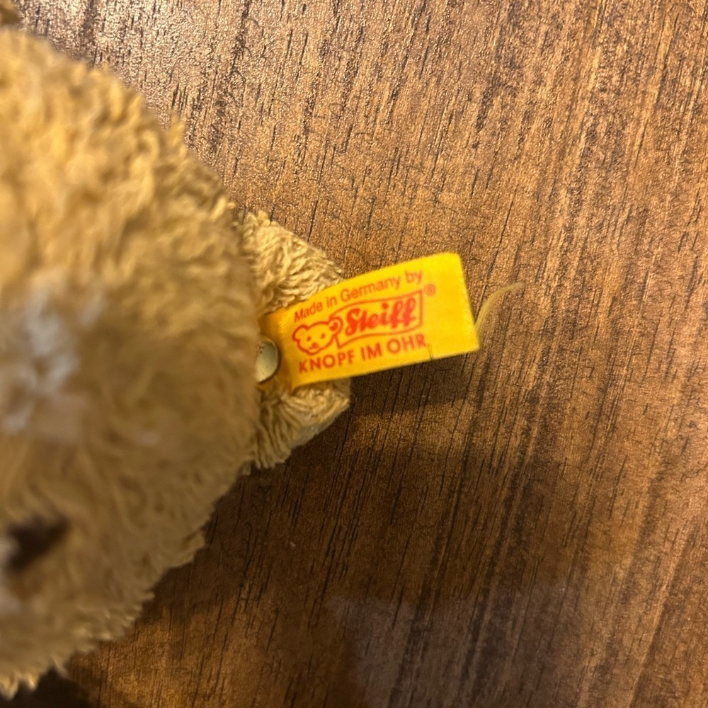 Steiff Baby Teddy Bear Stripes Overalls “Mein Bester Freund” Stuffed Animal - Picture 3 of 5